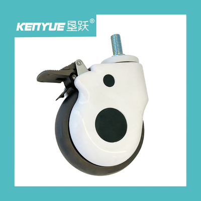 comprar 5 pulgadas de color blanco para el freno de la banda de las ruedas médicas, material PP y TPR Fabricación en línea