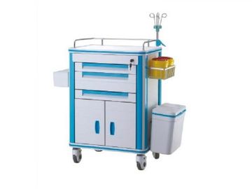 comprar Equipo médico de la carretilla de la carretilla de la emergencia médica del ABS del hospital con I.V poste Fabricación en línea