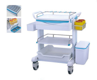 comprar Carro móvil del desplome de la rueda del ABS del hospital de la carretilla muda de la medicina con la caja de la medicina del bote de basura Fabricación en línea