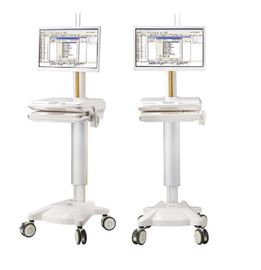 comprar Mueble integrado de Adjuatable de la altura del uso del hospital de la carretilla del ordenador con cuatro echadores Fabricación en línea