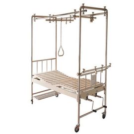 comprar Cama de hospital manual de la tracción ortopédica movible con dos colocaciones integrales de las manivelas para el uso paciente Fabricación en línea
