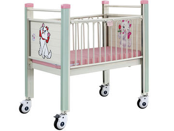 comprar Cama de bebé movible de la historieta rosada, cama de epoxy de acero del cuidado del bebé con la cama del niño del hospital de la cama de bebé del hospital del echador Fabricación en línea