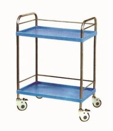 comprar Carretilla quirúrgica del instrumento médico del carro del acero inoxidable de dos capas con el carril Fabricación en línea