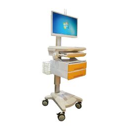 comprar Carretilla del puesto de trabajo del ordenador portátil del hospital con altura eléctricamente ajustable Fabricación en línea
