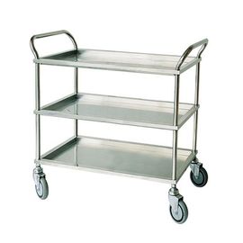 comprar Manija del metal de la carretilla del instrumento quirúrgico del acero inoxidable de tres gradas en plata Fabricación en línea