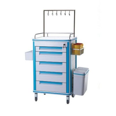 comprar Azul de dispensación médico material del carro del ABS con el mueble de las ruedas Fabricación en línea