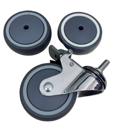 comprar Pulgadas para trabajos de tipo medio médica del mudo de la PU 4 que cierran la rueda del hospital de los echadores del sofá Fabricación en línea