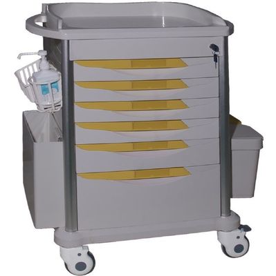 comprar Color múltiple de cinco cajones del carro médico de acero plástico multifuncional de la carretilla Fabricación en línea