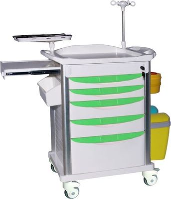 comprar Aleación de aluminio 70m m carro médico de la carretilla de 4 postes con los cajones Fabricación en línea