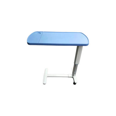 comprar Tabla de Tray Table Adjustable Over Bed de la cama de hospital del resorte de gas en las ruedas Fabricación en línea