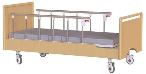 comprar Cama manual material de madera de dos funciones de la barandilla de la aleación de aluminio del hospital Fabricación en línea