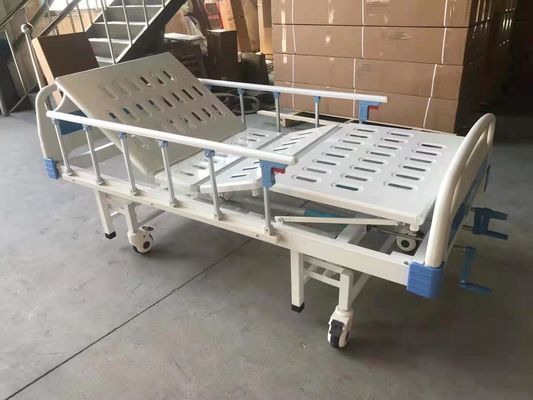 comprar El acero paciente manual de la cama del hospital de 2 manivelas rocía el marco plástico Fabricación en línea