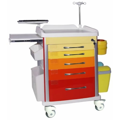 comprar Material de acero de aluminio de dispensación rojo del ABS del carro de la anestesia Fabricación en línea