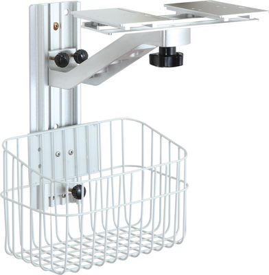 comprar Brazo médico blanco de la carretilla del monitor con los echadores universales de 4 pulgadas Fabricación en línea