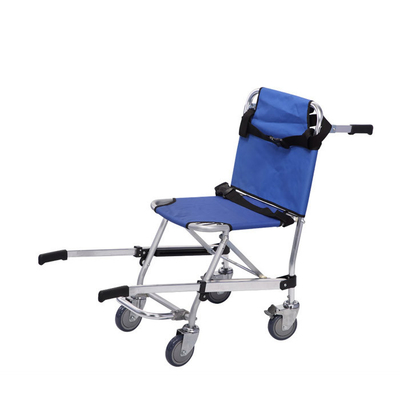 Carro material de acero inoxidable azul del ensanchador del hospital del hospital con las ruedas