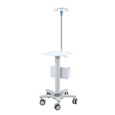 Carretilla plástica del monitor del soporte del hospital de la columna de la aleación de aluminio de la ingeniería del ABS