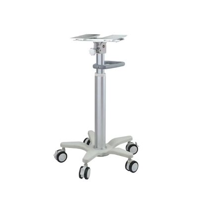 Carretilla plástica del monitor del soporte del hospital de la columna de la aleación de aluminio de la ingeniería del ABS