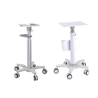 Carretilla plástica del monitor del soporte del hospital de la columna de la aleación de aluminio de la ingeniería del ABS