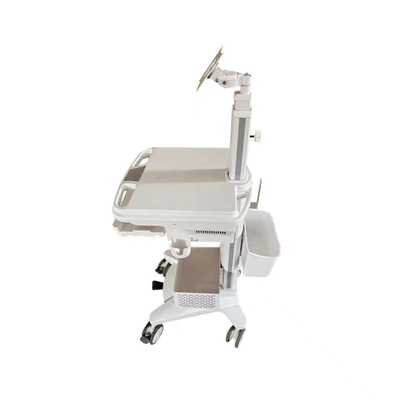 Carros de hospital móviles de aleación de aluminio Carros de computadoras médicas ABS blanco