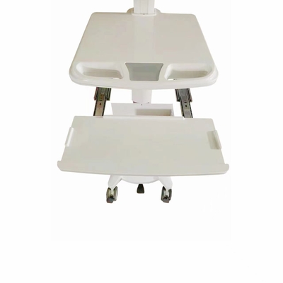 Carros de hospital móviles de aleación de aluminio Carros de computadoras médicas ABS blanco