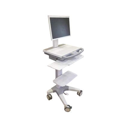 Ordenador médico rv de los muebles del hospital con blanco de cuatro ruedas