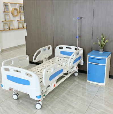 Cama de hospital eléctrica ajustable azul Cama de hospital de cinco funciones