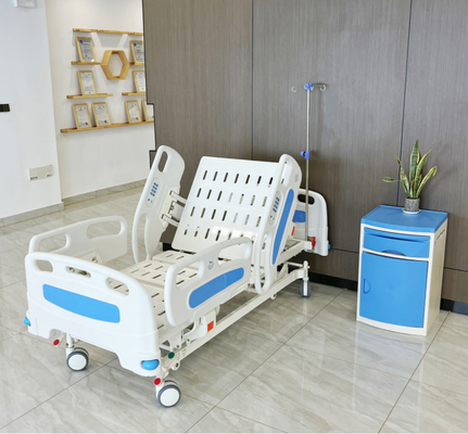 Cama de hospital eléctrica ajustable azul Cama de hospital de cinco funciones