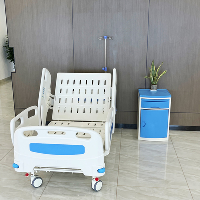 Cama de hospital eléctrica ajustable azul Cama de hospital de cinco funciones