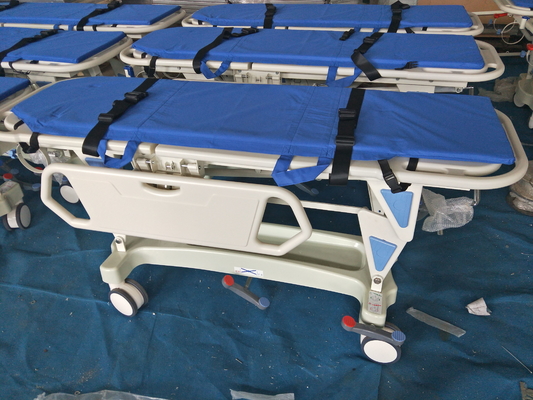 Transporte manual de emergencia de camillas de tranvía de hospital de transferencia de pacientes Freno central