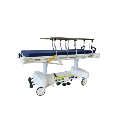 Estrechador de emergencia hidráulico ajustable en altura de 2 capas Trolley de transporte de pacientes de hospital