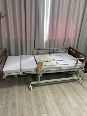 Casa eléctrica de ancianos cama de ancianos con ruedas bloqueables