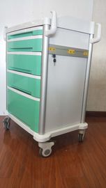 Color verde de los instrumentos de la carretilla de la emergencia del ABS del marco de la aleación de aluminio con el carro de centro de la entrega de la droga de la cerradura