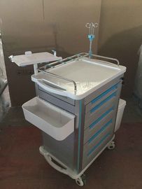 Carro médico de la carretilla del acero inoxidable, entrega de la droga de la carretilla de la emergencia de Icu del hospital