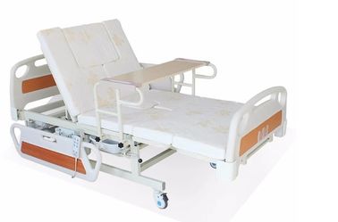Cama eléctrica giratoria ajustable del oficio de enfermera del hospital de la parte posterior médica de la cama para el hogar en blanco