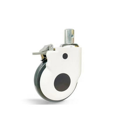 Echador médico de los echadores rueda plástica muda de 3/4 pulgada con la cubierta externa del ABS del freno