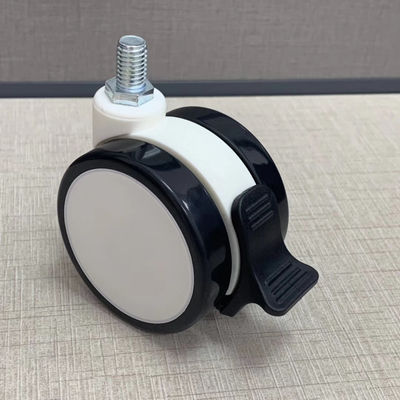 Ruedas médicas del echador del material M12X25MM de la PU TPR con la fijación central del freno
