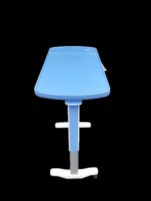 Tabla de Tray Table Adjustable Over Bed de la cama de hospital del resorte de gas en las ruedas