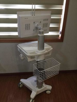 Carretilla del puesto de trabajo del ordenador portátil del hospital con altura eléctricamente ajustable