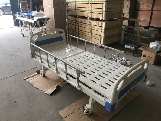 El acero paciente manual de la cama del hospital de 2 manivelas rocía el marco plástico