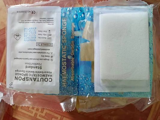 Esponja hemostática 70x50x10m m de la gelatina absorbible disponible médica