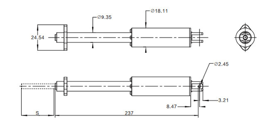 Pequeño empujador 100N del actuador del motor linear de 12v DC para el campo de los muebles