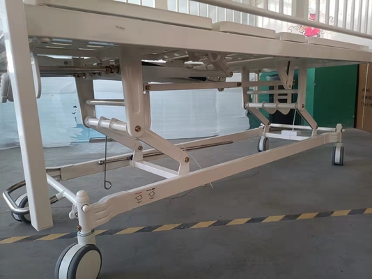 El acero manual inestable de la cama de hospital tres rocía blanco plástico del marco
