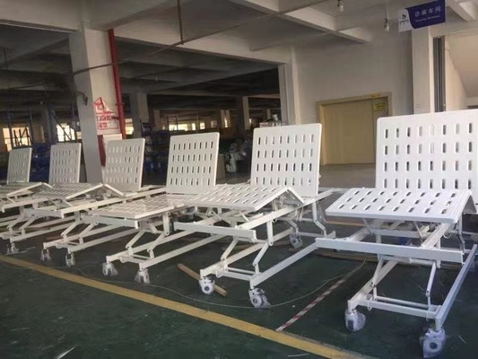 El acero paciente manual de la cama del hospital de 2 manivelas rocía el marco plástico