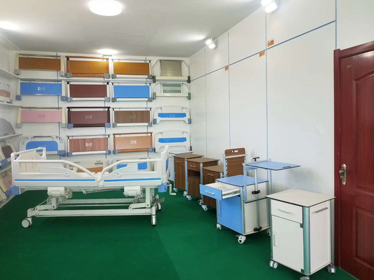 Mesita de noche médica de la Anti-mordedura del color del hospital azul del panel de fibras de madera