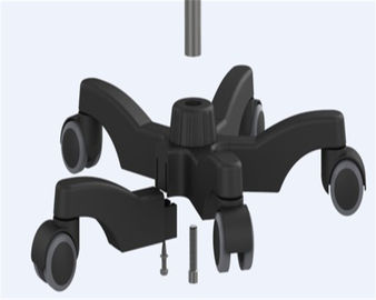 El intravenoso médico de la base de la parte inferior del soporte de la infusión Carts médico, piezas del negro IV poste