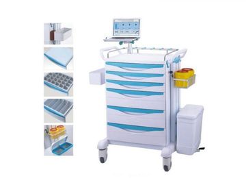 Carro médico de la carretilla del cuerpo plástico con la instalación fácil de los cajones profundos del bote de basura dos