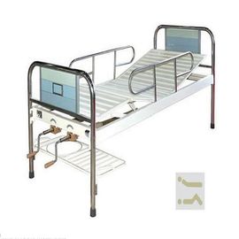 Cama paciente manual de los muebles del hospital con el panel trasero de dos manivelas hecho por el marco de los SS con el panel laminado